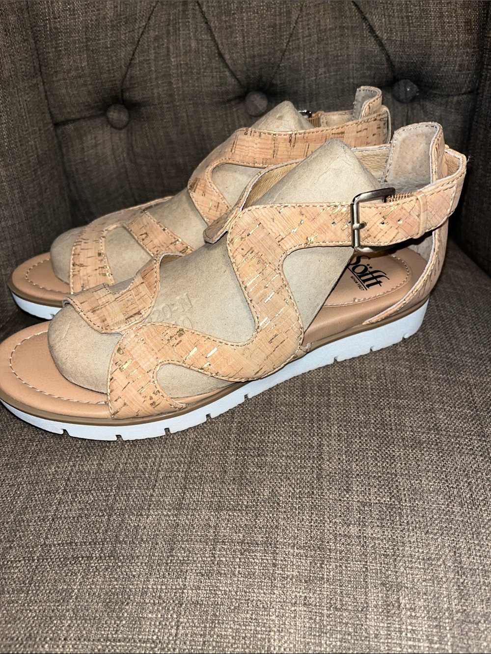 Sofft Marabelle cork leather strap sandals women's size 8.5 - Picture 3 of 9